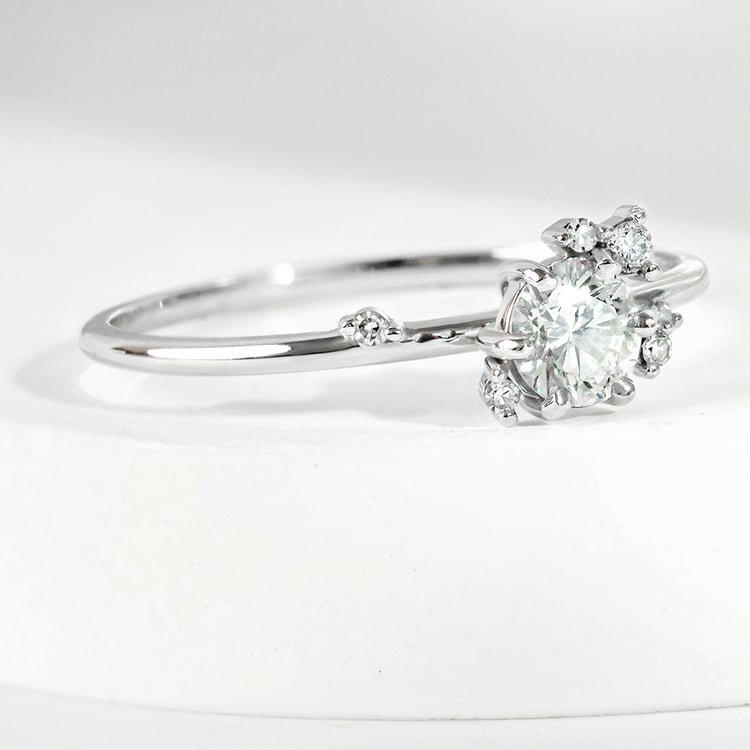 Cluster zásnubný prsteň s 0.3ct prírodným diamantom Rosa 161663