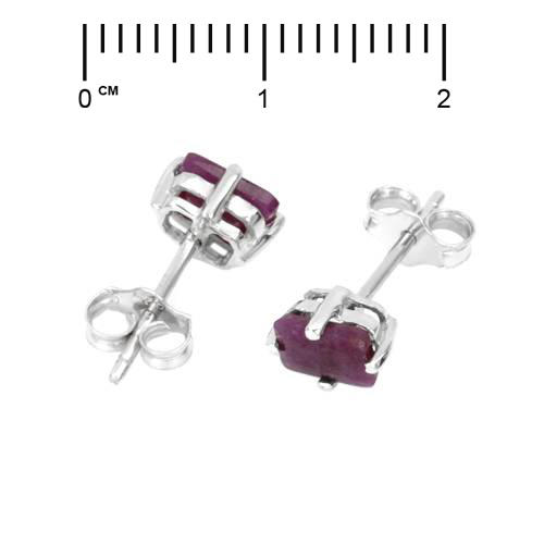 Rubinove strieborne nausnice 53561