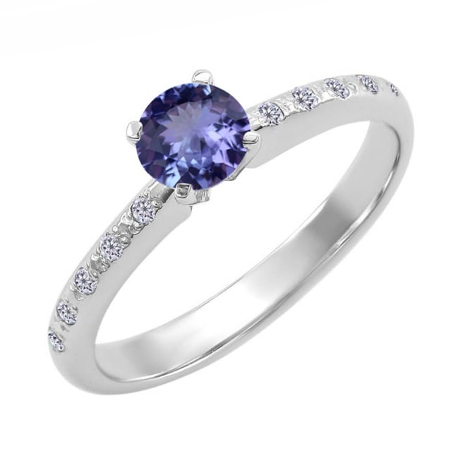 Tanzanitový zlatý prsteň 59696