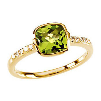 Prsteň s olivínom zlatý 52990