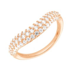 Half eternity zvlnený zlatý prsteň s lab-grown diamantmi Sven