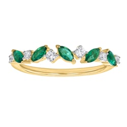 Half-eternity prsteň zo zlata so zelenými smaragdy Zubin