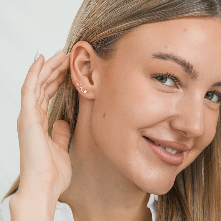 Strieborné náušnice Stars 163700