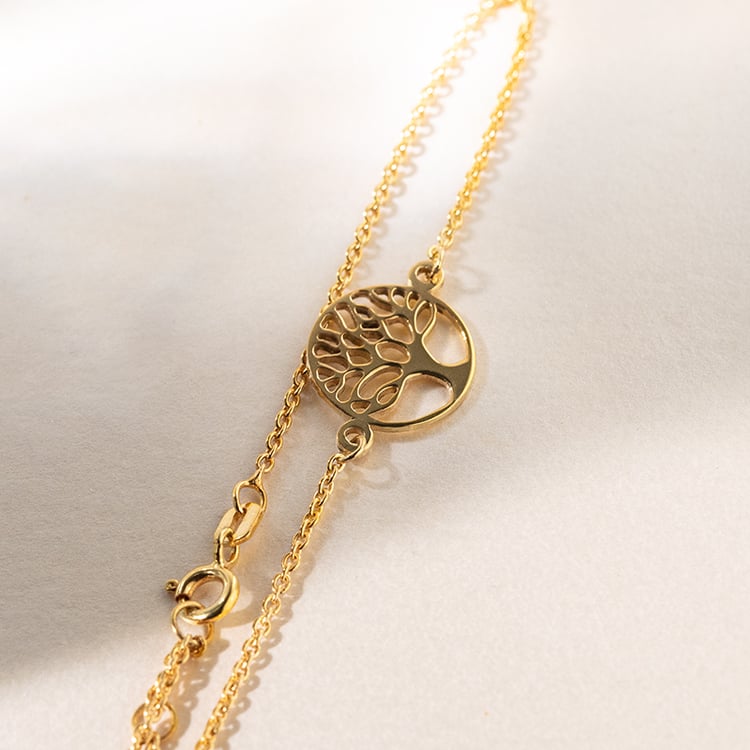 Strieborný náramok na nohu so stromom života Colley 140758