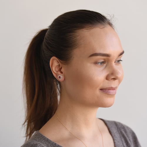 Rubínové náušnice s diamantmi Marissa