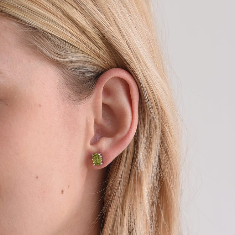 Strieborné náušnice s olivínmi 69828