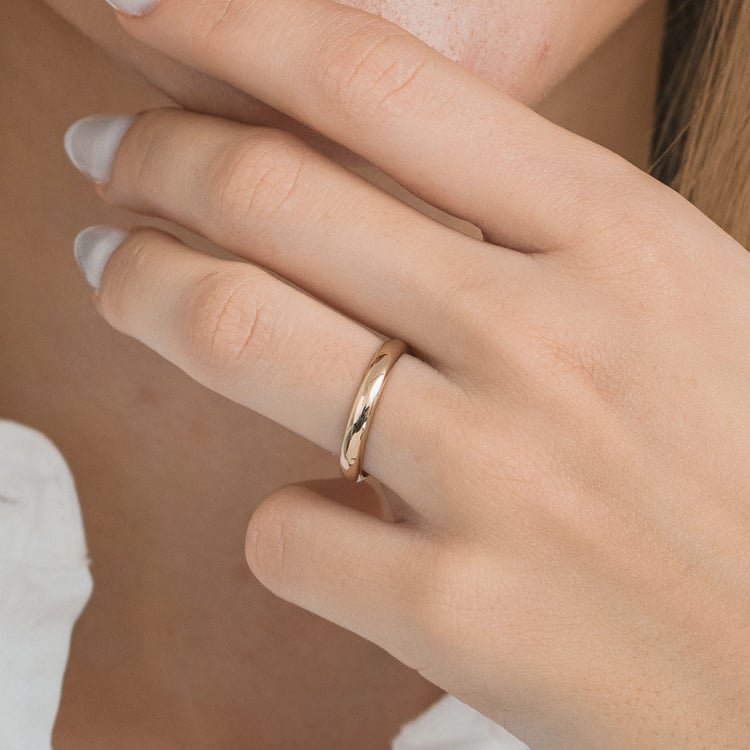 Pologuľaté svadobné prstene zo zlata vo farbe hazelnut Amma 163735