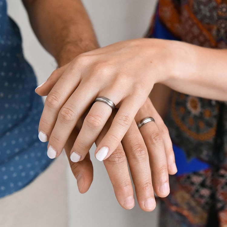 Snubné prstene z titánu a striebra Casper 108593