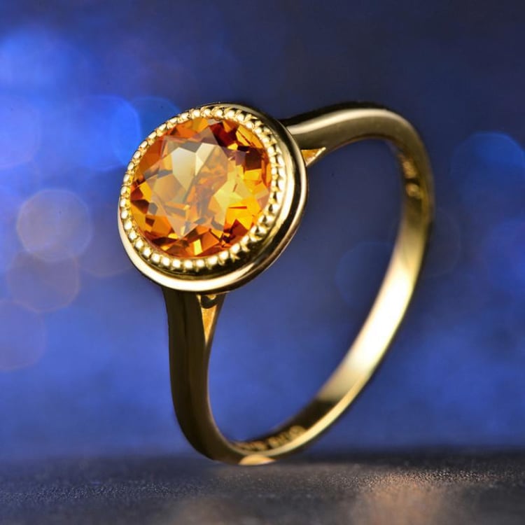 Citrín v prsteni 7693