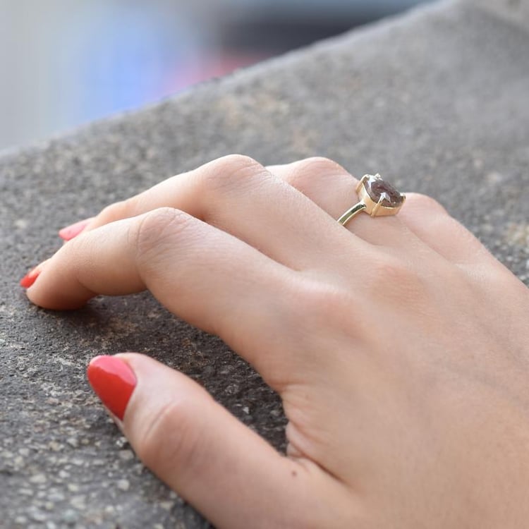 Prsteň se salt and pepper diamantom zo zlata 44212