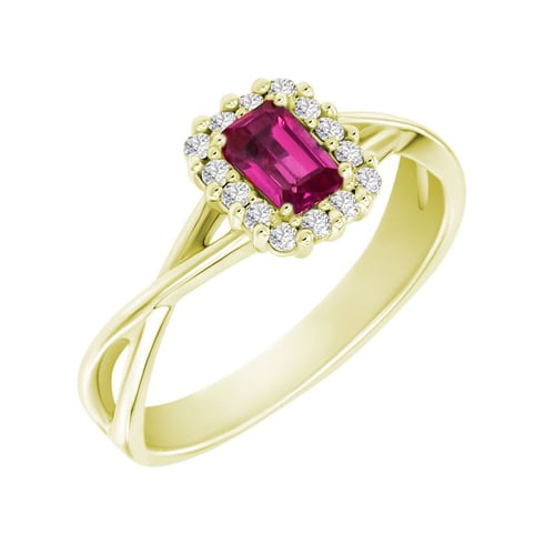 Zlatý prsteň s emerald zafírom a diamantmi Hadar