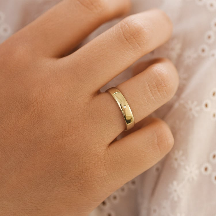 Zlaté svadobné obrúčky s diamantom Stanista 156804