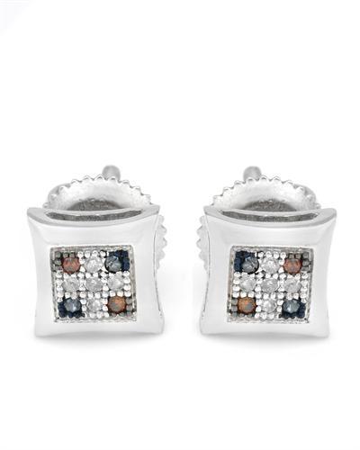 Strieborné náušnice s farebnými diamantmi Goodwin