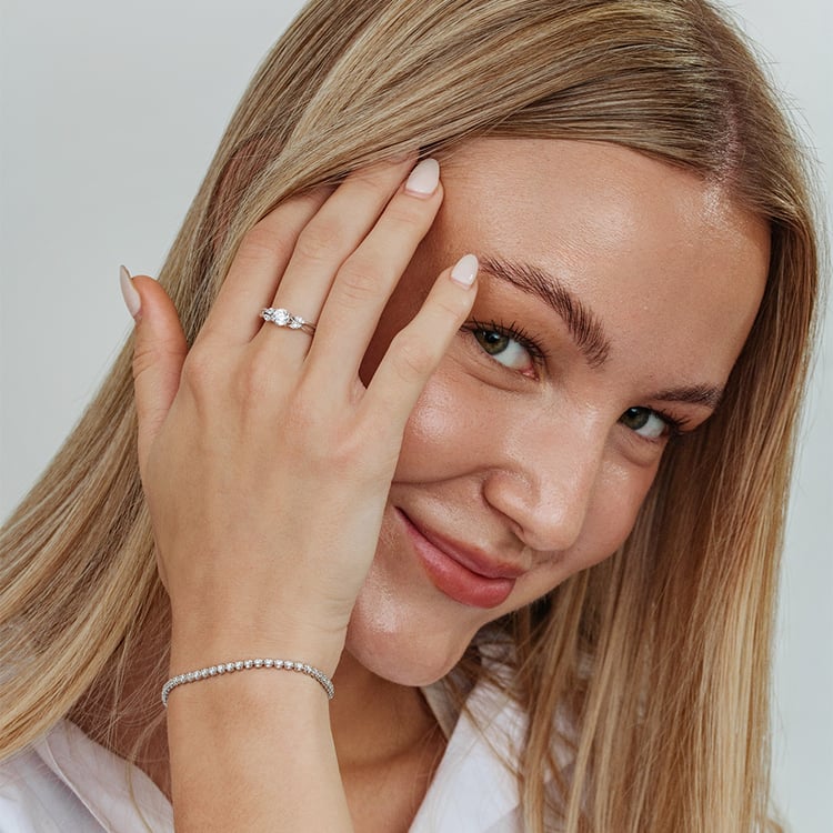 Zlatý tenisový náramok s lab-grown diamantmi Mia 162553