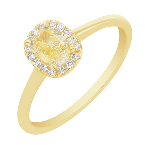 Zásnubný prsteň s certifikovaným fancy yellow lab-grown diamantom Velia
