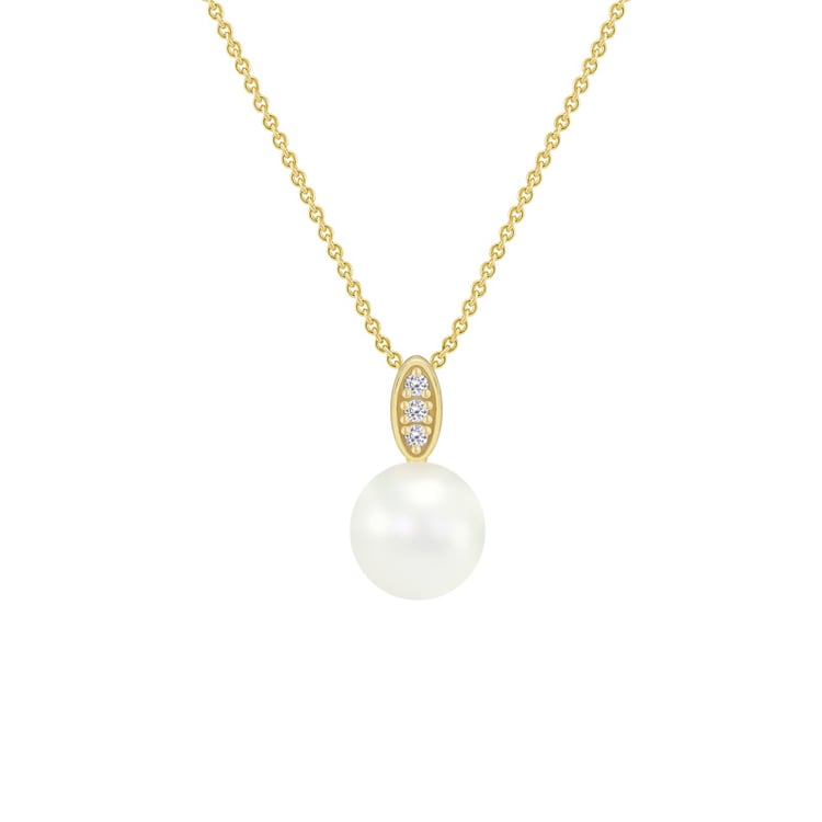 Zlatý perlový náhrdelník s diamantmi 42486