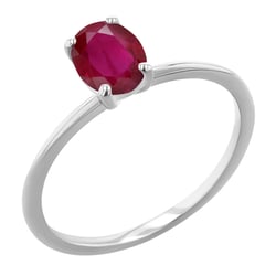 Elegantný zásnubný prsteň s oval rubínom Frost