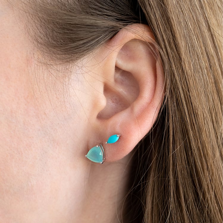 Minimalistické strieborné náušnice s tyrkysmi Sistine 124190