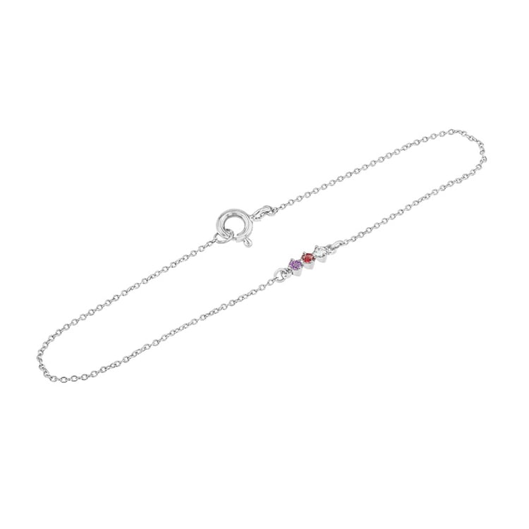 Zlatý náramok s tanzanitom, turmalínom a mesačným kameňom Ruby