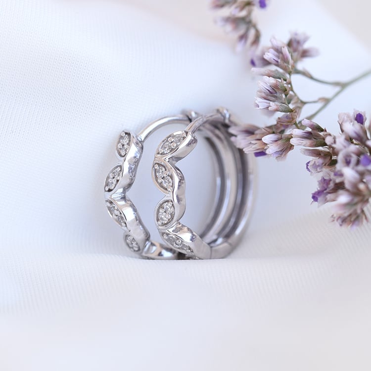 Kruhové náušnice z bieleho zlata 80719