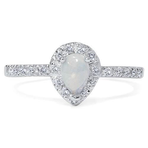 Diamantový zlatý prsteň s opálom 55805