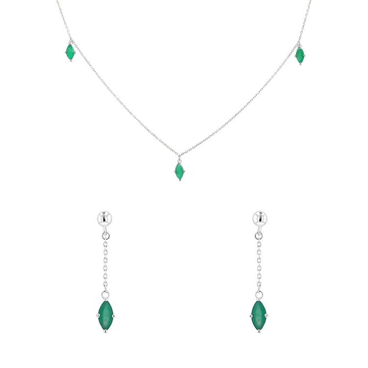 Zlatá kolekcia šperkov s brazílskymi smaragdmi 164109