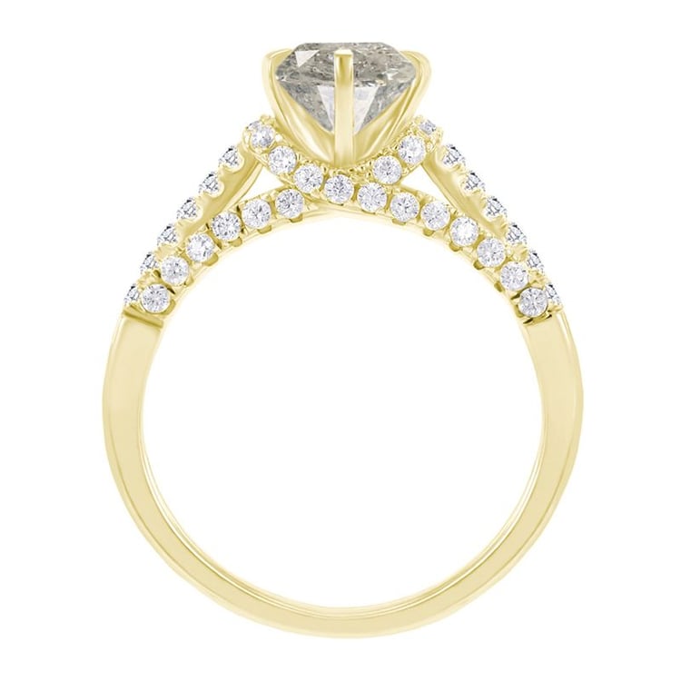 Halo zásnubný prsteň so salt and pepper diamantom Heshmy 117799