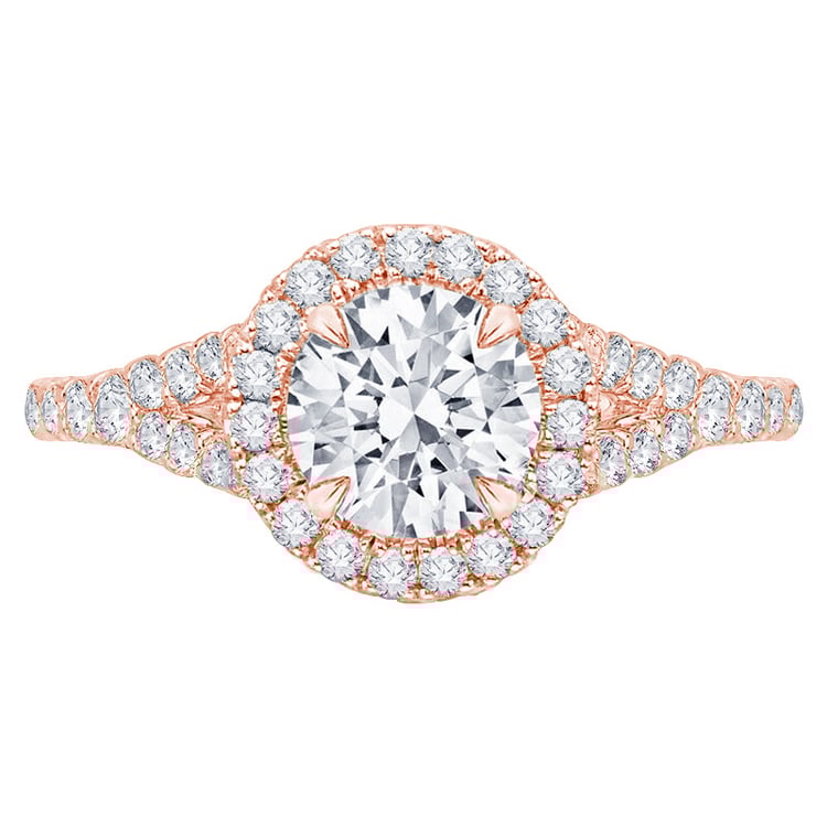 Zásnubný diamantový prsteň z ružového zlata 74636