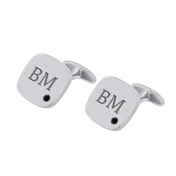 Zlaté manžetové gombíky s gravírom a diamantmi Izar