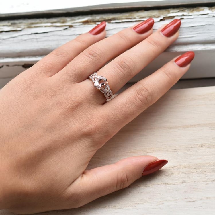 Morganitový zlatý prsteň Mia 9955