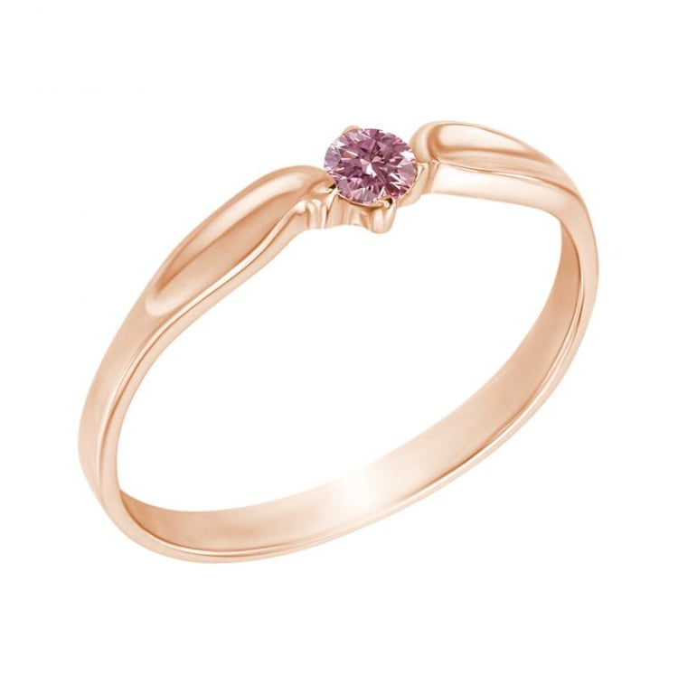 Zásnubný prsteň z ružového zlata rosys 10600