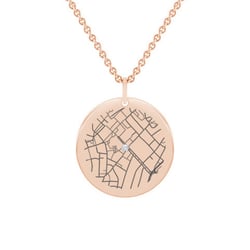 Zlatý disk s diamantom a mapou podľa vášho výberu Florian