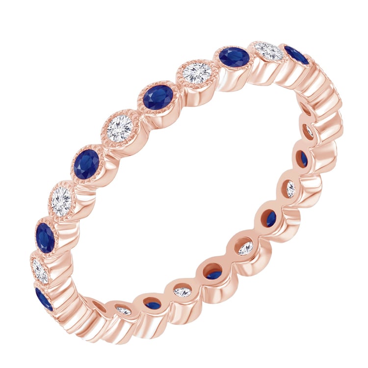 Zlatý prsteň s diamantmi a zafírmi 48370