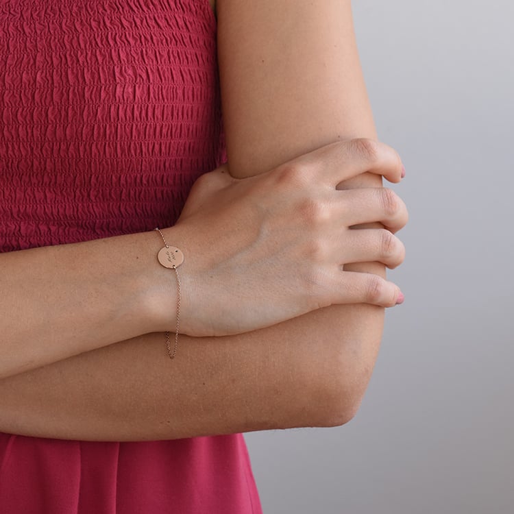 Zlatý náramok s čiernym diamantom a gravírom podľa vašej voľby 67032