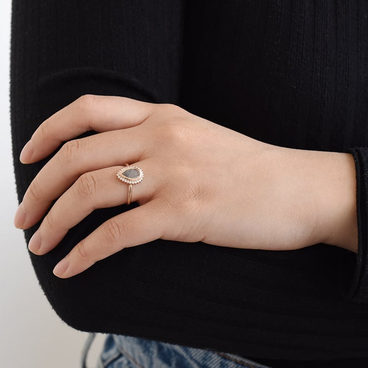 Prsten s pear salt and pepper diamantem a diamanty 96400