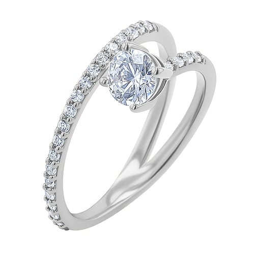 Atypický zásnubný prsteň s diamantmi Ada