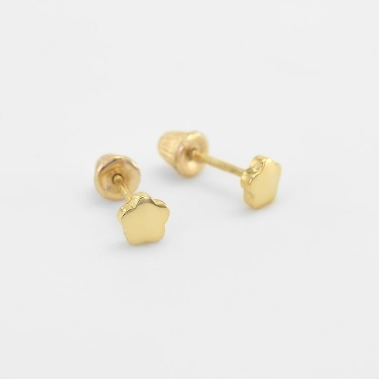 Zlaté náušnice kvetinky pre deti 51447