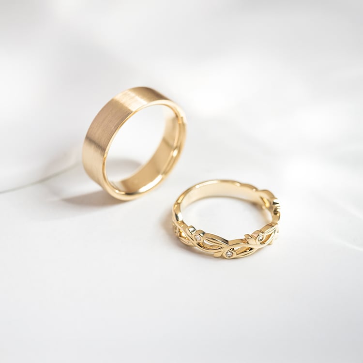 Jemný prsteň s dizajnom lístkov s diamantmi Daria 149323