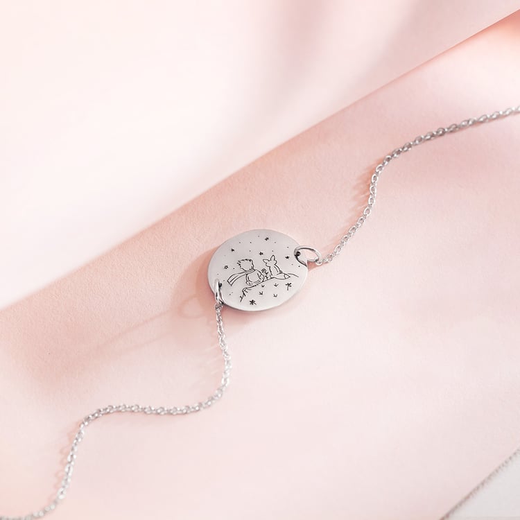 Náramok Malý princ s líškou a gravírom zo zlata 157505