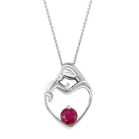 Prívesok matka a dieťa s rubínom a diamantom Heli