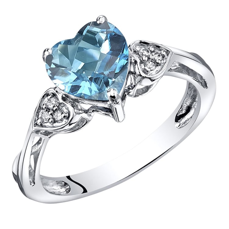 Topásové srdce v zlatom prsteni s diamantmi Laird