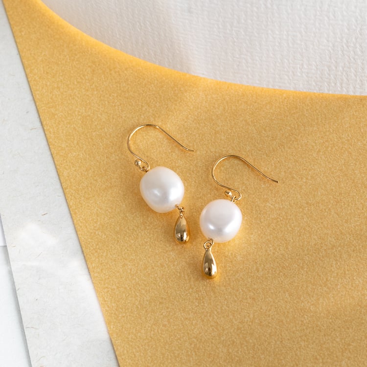 Pozlatené perlové náušnice Riina 124534