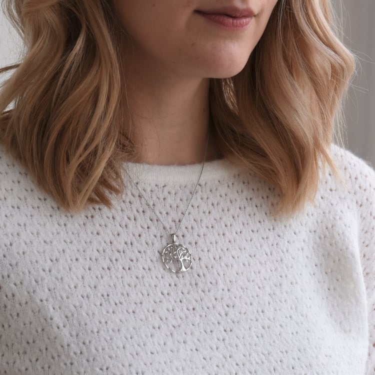 Strieborný strom života s lab-grown diamantmi Evanthe 104231