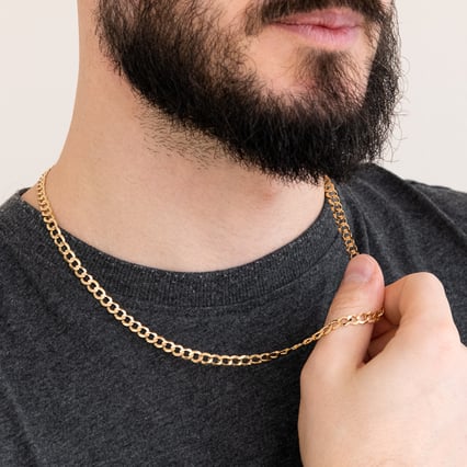 Stredne silná panzer retiazka 55 cm z 14k zlata