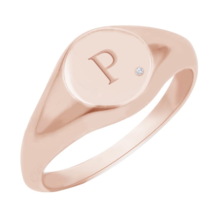 Prsteň s diamantom a gravírom písmena Gale 98354