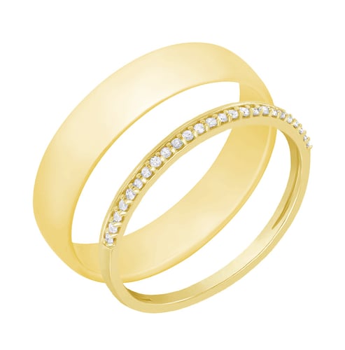 Zlatá eternity obrúčka s diamantmi a komfortný prsteň Maura