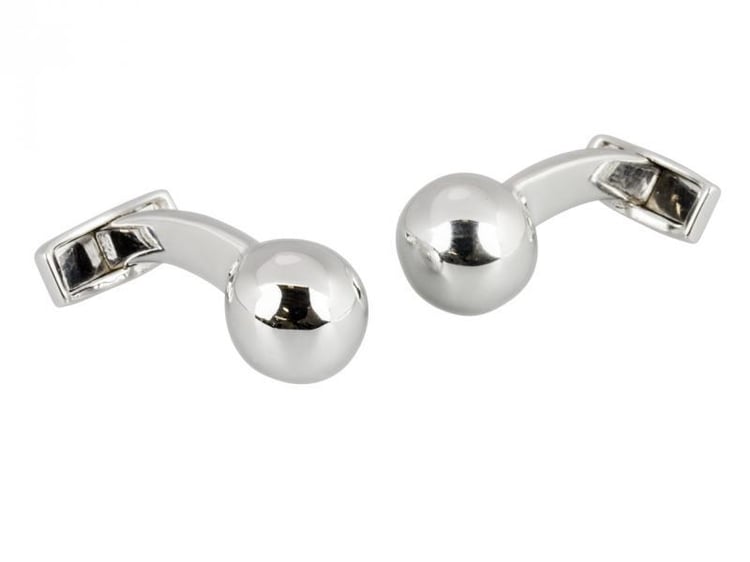 Strieborné manžetové guličky Zeal