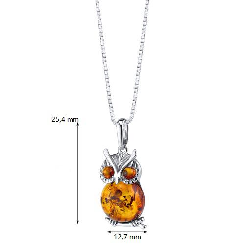 Jantárový prívesok v tvare sovy 12567