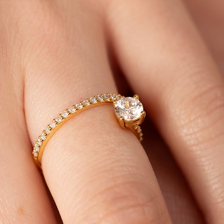 Atypický zásnubný prsteň s lab-grown diamantmi Ada 137615