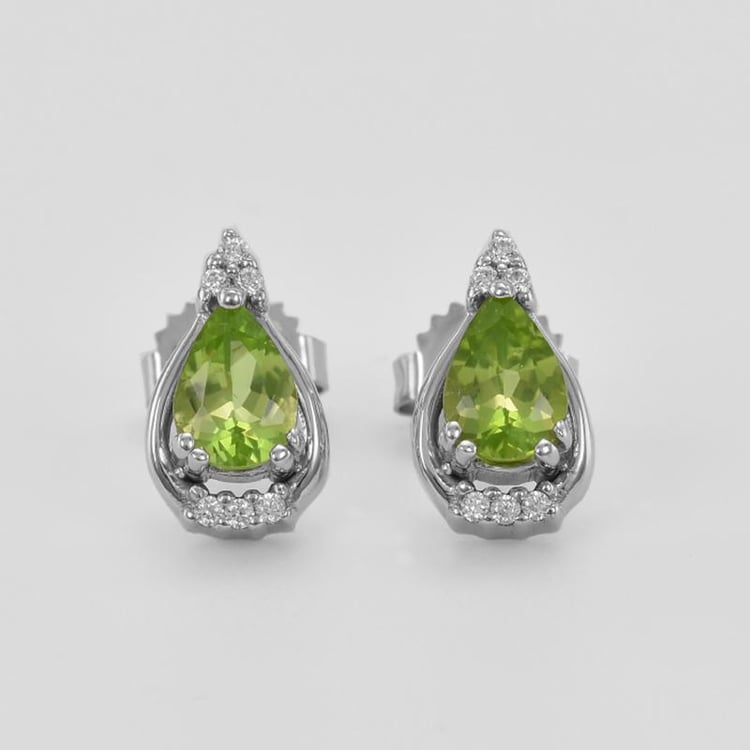 Jemné náušnice s olivínmi 42598